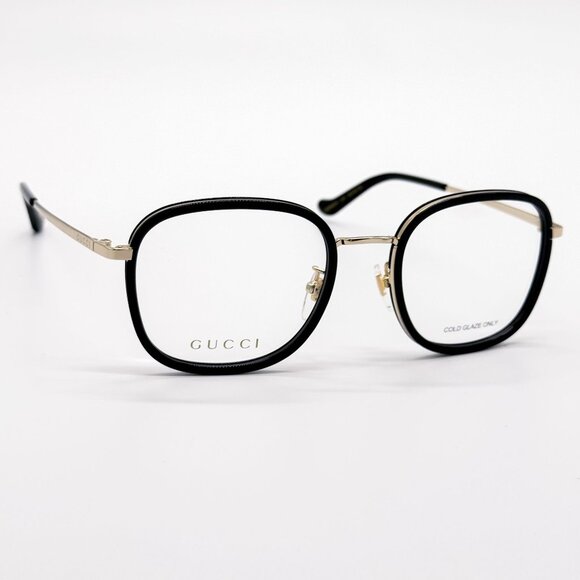 NEW GG0955OA 001 GUCCI BLACK GOLD ROUND UNISEX EYEGLASSES GUCCI - Picture 3 of 12